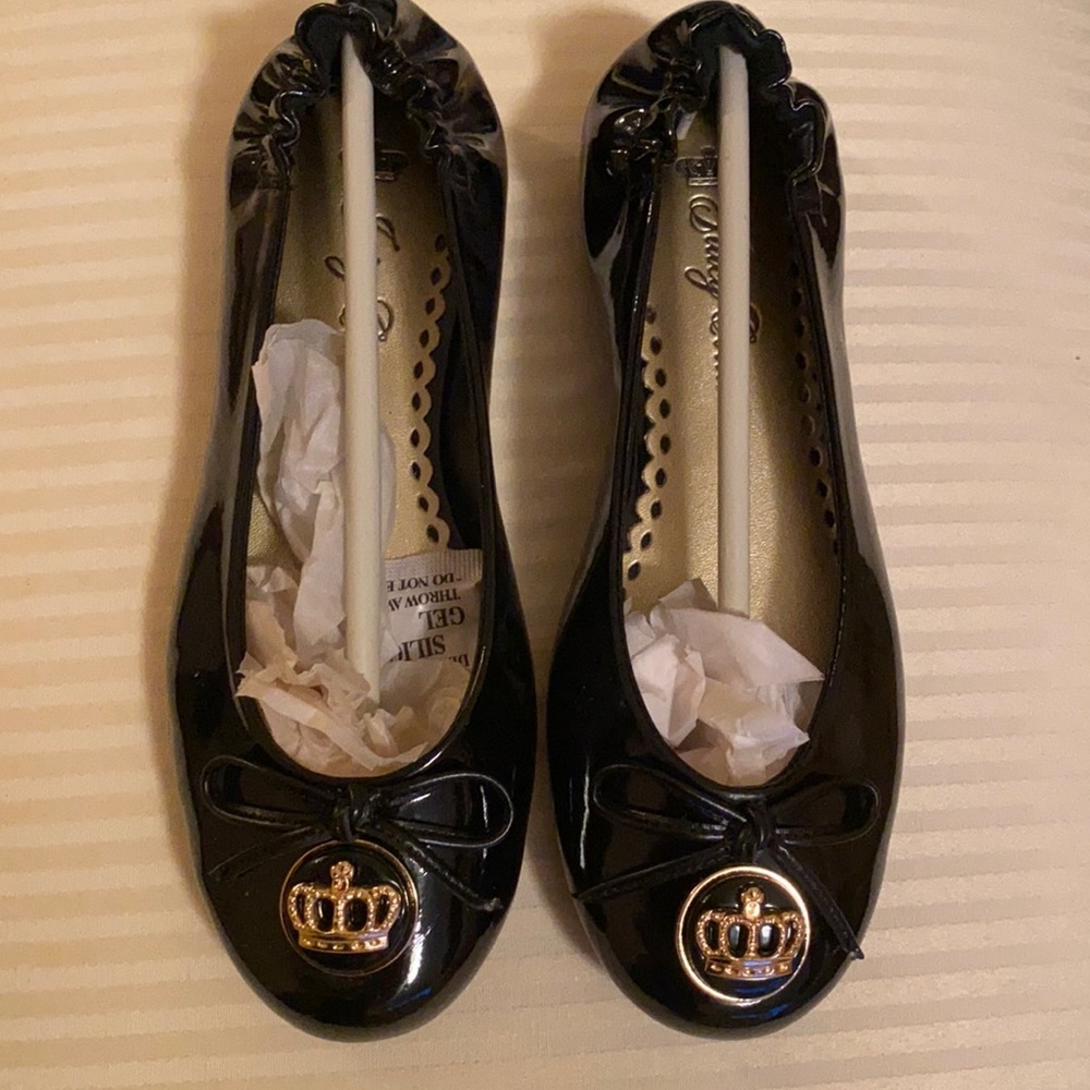 Juicy couture girls black flats size 1